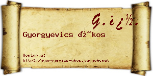 Gyorgyevics Ákos névjegykártya